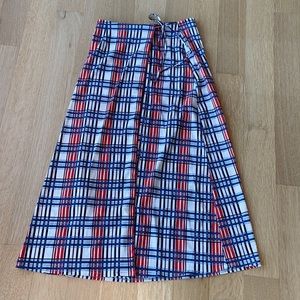 Vero Moda NWT Textured Check Midi Wrap Skirt Size Small